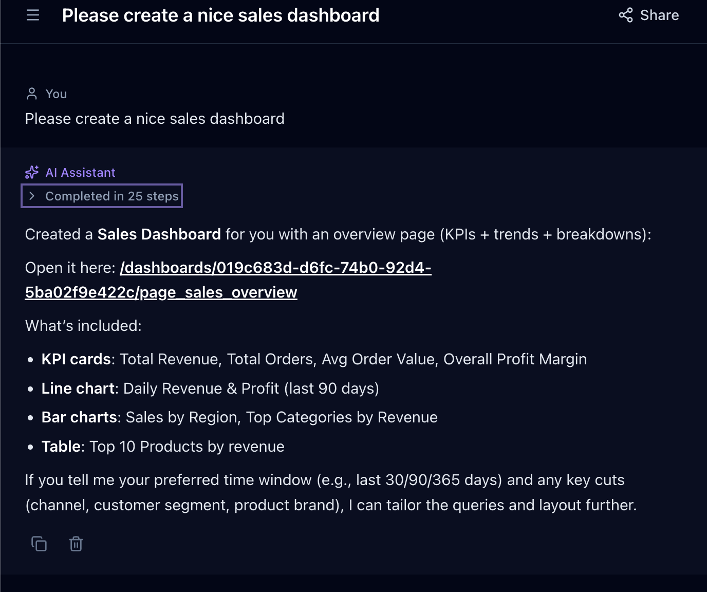 AI Chat creating data visualizations 2